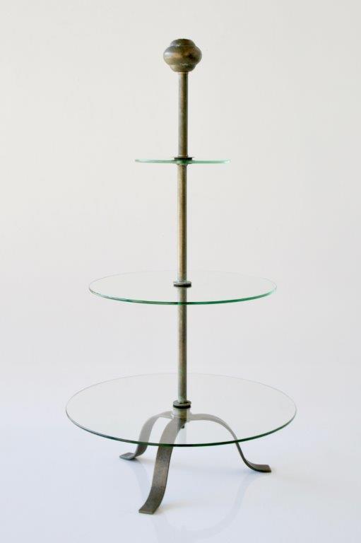 3 TIER GLASS CAKE STAND  77X40CM